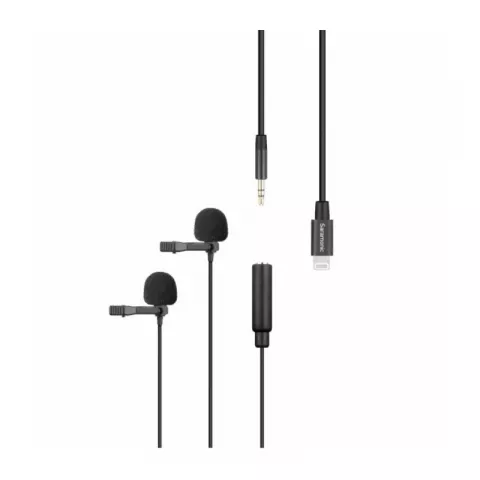 Петличный микрофон с кабелем 6м и 2мя клипсами, разъем Lighting (iPhone) Saramonic LavMicro U1C
