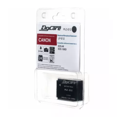 Аккумулятор DigiCare PLC-E12 / LP-E12 / EOS M, EOS 100