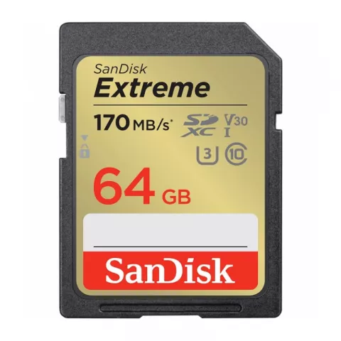 Карта памяти SanDisk Extreme SDXC UHS-I Class 3 V30 170/80 MB/s 64GB SDSDXV2-064G-GNCIN