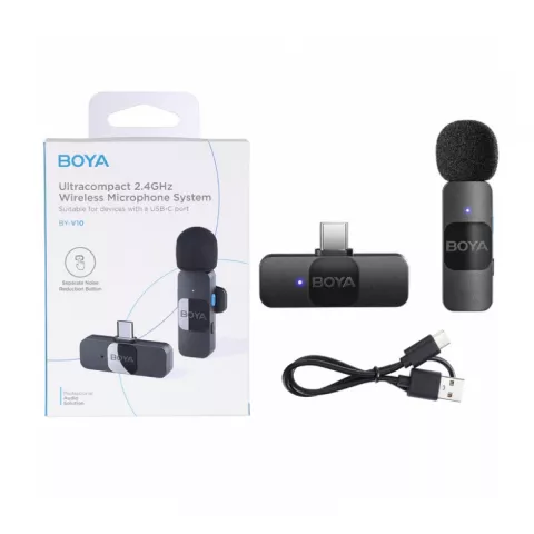 Boya BY-V10 Сверхкомпактная 2,4ГГц Беспроводная Микрофонная Система, USB-C