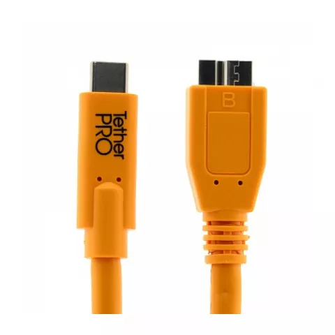 Кабель Tether Tools TetherPro USB-C to USB 3.0 Micro-B 4.6m Orange (CUC3315-ORG)