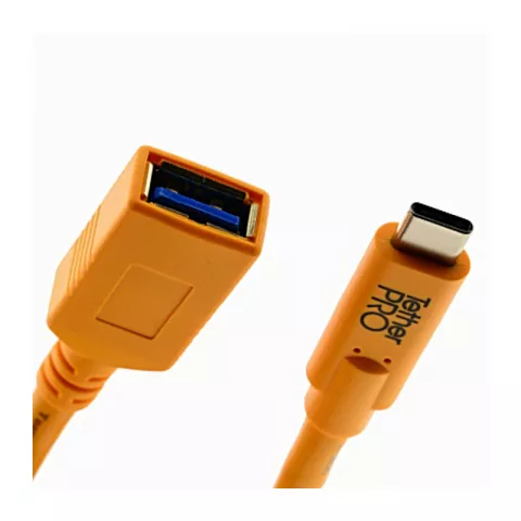 Кабель-удлинитель Tether Tools TetherPro USB-C to USB-A Female Adapter 4.6m Orange (CUCA415-ORG)