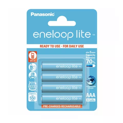 Аккумулятор PANASONIC Eneloop Lite AAA 550 4BP (BK-4LCCE/4BE)