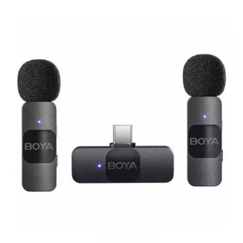 Boya BY-V20 Двухканальная Сверхкомпактная 2,4ГГц Беспроводная Микрофонная Система, USB-C