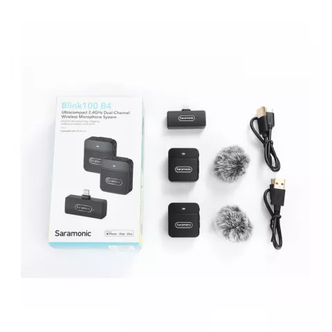 Saramonic Blink100 B4 (TX+TX+RXDI) Радиосистема 2,4Ггц приемник + 2 передатчика, разъем Lightning