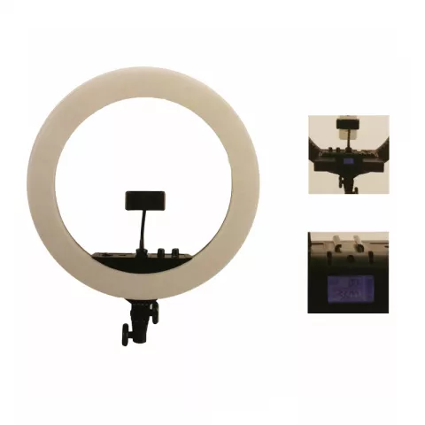 E-Image RL-18 B 18" LED ring light with battery slot and LCD scree Светодиодный осветитель кольцевой