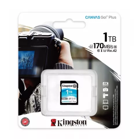 Карта Памяти 1Tb Kingston Canvas Go Plus SDXC UHS-I U3 V30 (170/90 Mb/s) SDG3/1TB