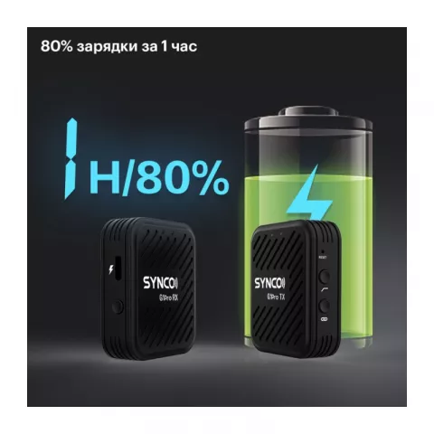 Synco G1(A1)Pro беспроводная микрофонная система 2,4 ГГц (1 передатчик) с кейсом-зарядкой