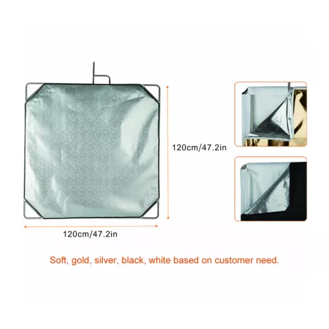 E-Image F05-48 Flag panel stainless steel gold/silver/black/white Флаг 4в1 120x120 cm