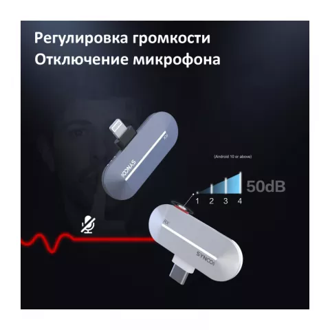 Synco P2SL (P2L) Радиосистема 2,4 ГГц приемник, 2 передатчика, футляр-зарядка (Lighting iPhone)