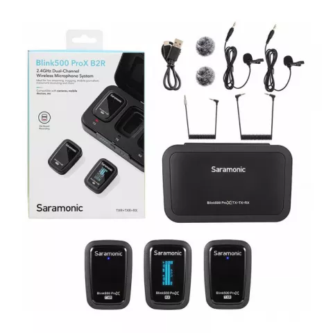 Saramonic Blink500 ProX B2R (TX+TX+RX) радиостистема приемник и 2 передатчика с кейсом-зарядкой