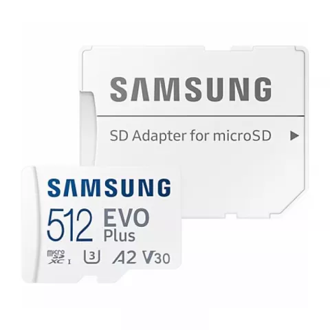 Карта памяти Samsung 512GB microSDXC Evo Plus UHS-I, U3, V30, A2 130MB/s (MB-MC512KA)