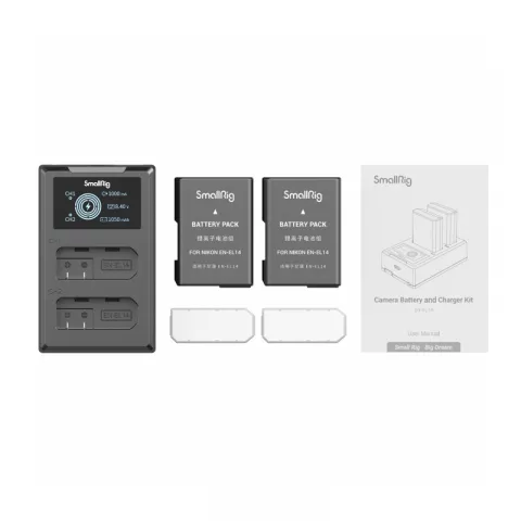 SmallRig 3819 Зарядное устройство с двумя литий-ионными аккумуляторами EN-EL14