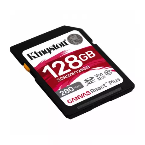 Карта памяти 128Gb Kingston Canvas React Plus SDXC UHS-II U3 V60 (280/100 Mb/s) SDR2V6/128GB