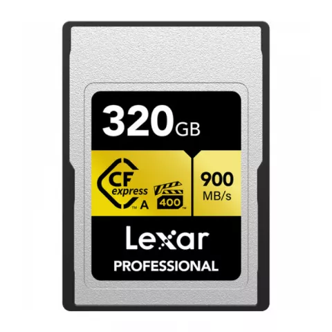 Карта памяти Lexar Professional CFexpress Type A Card GOLD Series 320Gb R/W 900/800 MB/s VPG 400 (LCAGOLD320G-RNENG)