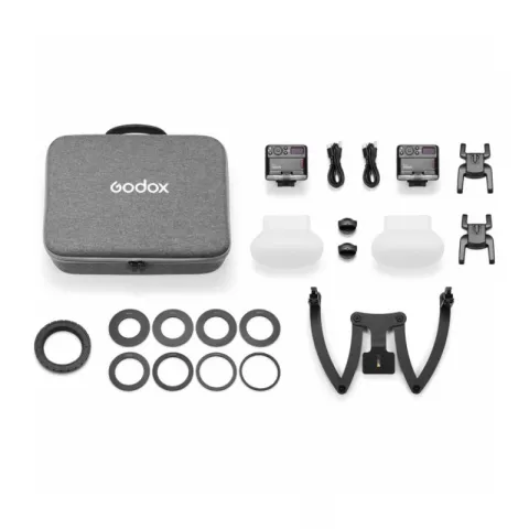 Комплект импульсных осветителей Godox MF12-DK3 для макросъемки