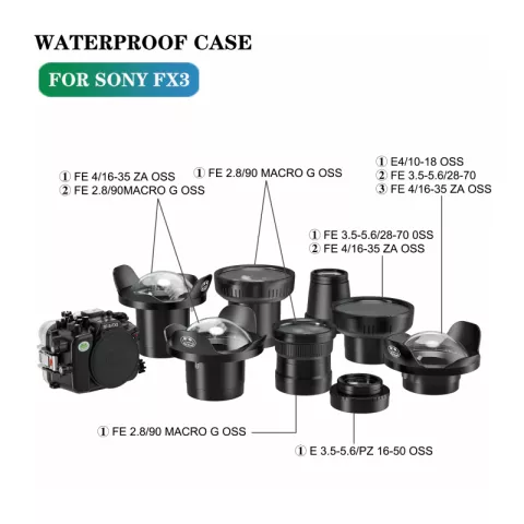 Seafrogs FX3 + WDP155/106 T1 подводный бокс для Sony FX3 с портом под обьектив 16-35 GM