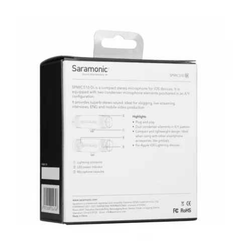 Микрофон Saramonic SPMIC510DI Plug & Play для устройств iOS, разъем Lighting (iPhone)