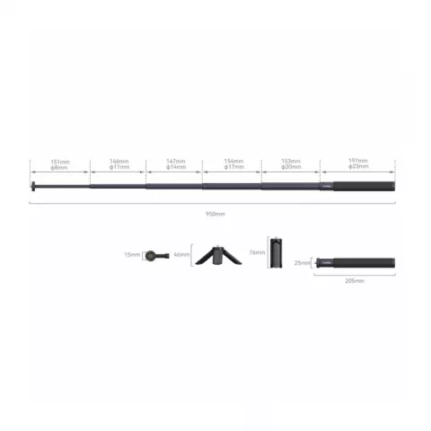 SmallRig 4192 Мини штатив/стойка для стрима/селфи-монопод для экшн-камер c держателем смартфона
